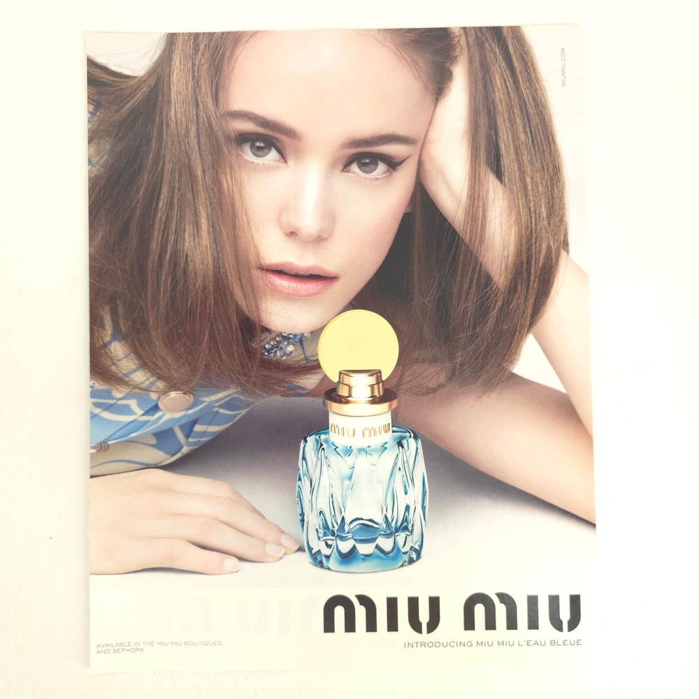 Miu Miu LEau Bleue Perfume Print Ad Stacy Martin Steven Meisel Collector 2017